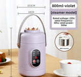 220V Intelligent Mini Health Electric Stewpot Cup Portable Soup Pot Office Cooking Machine 800ML Hot Pot  Stew Pot with Steamer