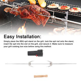 Rotisserie Grill Kit with Electric Motor Battery Powered Automatic Rotating Portable Rotisserie Kit for Camping BBQ
