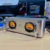Retro Sound Activated VU Meter Desk Decor – Dual Analog Level Display, Aluminum Body, USB-Powered Atmosphere Light