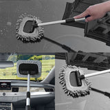 Telescopic Window Defog Brush Adjustable Aluminum Long Handle Brush Multi-Purpose Windshield Window Cleaner Brush Cleaning Tool