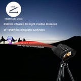 Ponbos 4K UHD Tactical Binocular Telescope Camera 600M Infrared Night Vision Binoculars for Hunting Camping 40MP 8X Digital Zoom