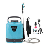 Battery Powered Backpack Sprayer Adjustable Pressure Agricultural Electric Sprayer with 5 Nozzles for Weeding Spraying Cleaning