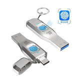 Fingerprint Flash Drive Password Verification Metal OTG Pendrive USB3.0 Type C for PC Phone Lock Thumbdrive Jump USB Disk 64GB
