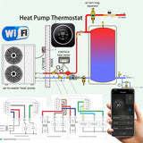 For TUYA WIFI 24VAC AIR SOURCE Heat Pump Thermostat-Works With Alexa, Google-US Plug-For HVAC System, For Boiler, Air Energ