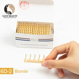 Hair Extensions Tools 6D Hair Buckle Tools 40 Pcs 6D Hairs Extension Machine 6D-2 Hairs Comb Medium Brown Beige Black Color Hair