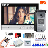 9 Inch Tuya Wifi Smart 1080P Video Door Phone Intercom System With 1Monitor and Doorbell Camera and 1 Lock Set Phone APP Unlock