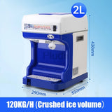 120/200 kg/h Electric Ice Shaver Branch Crusher Chopper Smoothie Blender Granizing Machine Snow Cone Cubes Shaved Maker Shredder