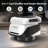360 Degree Rotating 2 Deck Electric Casino Card Shufflers Rechargeable Cordles Automatic 2-in-1 Card Shuffler and Dealer Machine