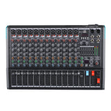 PA12 12-Channel Professional Audio Mixer Video Lighting Console MP3 Computer Input 99 Built-In Reverb Effects Audio Mixing