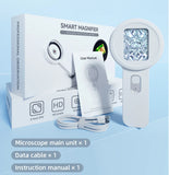 V19 Handheld Mini Digital Magnifier Microscope 200X Zoom 12MP HD Anti-shake Electronic Magnifying Glass with 8 LEDs 2inch IPS