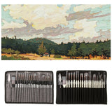 24pack Paint Brushes Set Flat Assorted Tip Paint Nail Art Pens for Beginners