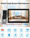2-Wire 7 / 10" Video Door Phone with 2pcs Monitor TUYA App IC Card PIN Unlock Support Smart Video Intercom System for Home 1080P