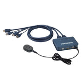 2 Ports USB 2.0 HDMI-compatible VGA DVI KVM Switch Keyboard Mouse Share Switcher Splitter Box with Remote Controller USB Cables