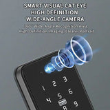 Fingerprint Password Lock Entry Door Graffiti Cat Eye Smart Wooden Household Anti-theft Door Smart Lock