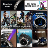 HT30 Outdoor Sports Watchproof Smartwatch Men With Flashlight Compass BT Calls Remote Control Photography Heart Rate Monitor