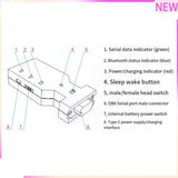 B27B BT578 V3 RS232 Wireless Bluetooth Adapter Male And Female Heads USB To Type-C Power Charging