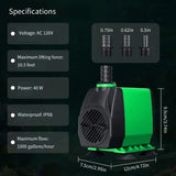 2025 New High Performances 40W for Aquariums and Fountains Quiet FishTanks