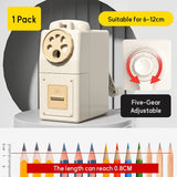 Large Caliber Pencil Sharpener Porous Hand Cranked Sketching Sharpener Five-Gear Adjustable Pencil Automatic Advance