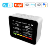 13 in 1 Tuya WIFI Air Quality Monitor CO2 Detector CO2/TVOC/HCHO/PM2.5/PM1.0/PM10/Temperature/Humidity/Time/Date/Alarm/Timer