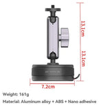 Aluminum Alloy Suction Cup Car Mount ABS Adjustable Camera Car Mount Black for Insta360 X3 X4 X5 GO Ultra ACE PRO 2 GO 3S