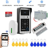 New WiFi Tuya Doorbell 1080P HD Video Door Phone Intercom System with Code Keypad Access Fingerprint Unlock add Electric lock