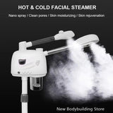 2022 Dropshipping Hot and Cold Facial Steamer Face Spa Sprayer Nebulizer Nano Mist Home Appliance with UV Ion Sterilization Lamp