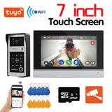 Wifi Tuya 7 Inch Touch Screen Wifi Video Doorbell Smart Home Video Intercom Kit Add HD Camera APP Fingerprint Password Unlock