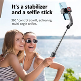 Gimbal Stabilizer Selfie Stick Foldable Wireless Tripod With Bluetooth Shutter Monopod
