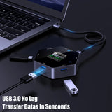 USB HUB Docking Station Type-C Smart Display 4K 60 hdtv 8 in 1 Multi Port Hub Splitter PD Charging USB Extender