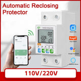 Tuya ZigBee Intelligent Automatic Reclosing Protector Multifunctional Current Voltage Meter LCD Display Switch Power Meter