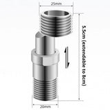 2PCS Stainless Steel Angled Curved Shower Adapter Angle 360° Rotatable Eccentric Screw Corner Wall Mounted Shower Faucet Adapter