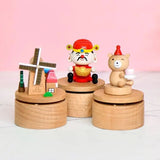 New Rotating Wooden Music Boxes Christmas Santa Gift Theme Handcrafted Melodys Home Decoration Present