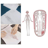 2Pcs Fashion Drawing Template Ruler Pattern Makers Patchwork Ruler Multipurpose Clear Models Fashion Illustration Rulers Woman