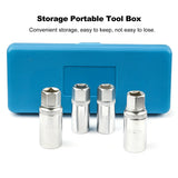 4pcs Damaged Screw Extractor Drill Broken Stud Removal Socket Tools Bolt Extractor with Solid Storage Case 6/8/10/12mm