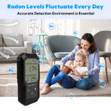 Black Color ABS Measurement Range 0-270pCi/L Test Elements Radon Long Term Average/Radon Short Term Average