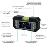 Digital Angle Gauge Liquid Leveler Finder Inclinometer Bevel Gauge XY Axis with Strong Magnetic Base Measures 4 x 90° Range for