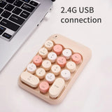 High Quality Colorful Wireless Numeric Keypad Silent Rechargeable Mini Portable Keypad External Keyboard Office