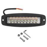 18W LED Warning Light Dual Color Yellow & White 2800lm IP67 Waterproof Strobe Lamp for Jeep Truck Car SUV Modified