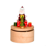 New Rotating Wooden Music Boxes Christmas Santa Gift Theme Handcrafted Melodys Home Decoration Present
