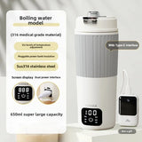 650ml Portable Electric Kettle Boil Water Cup Thermo Pot Smart Teapot Temperature Adjustment Kettle Travel Heating Cup 220V
