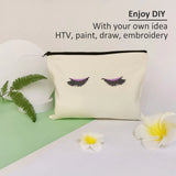 GW-20Pcs Canvas Makeup Bags Zipper Pouch Bags Pencil Case Blank DIY Craft Bags Cosmetic Pouch For Travel DIY Craft School