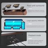 Portable Retro Wooden Long Strip Bookshelf  With 4 loudspeaker Wireless Sound Bar Speakers Stereo Surround Car Blutooth Audio