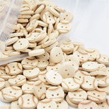 500pcs 15mm Wooden Buttons Round Natural Wood Buttons with 2 Holes for Crafts and Sewing Project