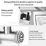 Small Stainless Steel Meat Grinder Butcher Shop Special Sausage Stuffer Light and Efficient Easy to Clean eEectric Meat Grinder