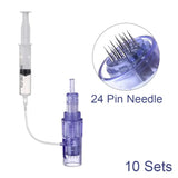 10PCS Microneedle Cartridges 9/12/24/36/42Pin Nano plastic Syringe Tube Screw Suits For 2 in 1 Auto Mesotherapy Facial Derma pen