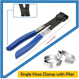 115PCS Single Ear Hose Clamps with Ear clamps plier Assortment Kit 6-28.6mm Crimp Hose Clamps for Pipe, Fuel Line Crimp Clamps