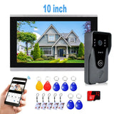 New HD 1080P 7 / 10 Inch Color Touch Screen Tuya WiFi Video Doorbell Smart APP Home Intercom Kit for RFID Access Control System