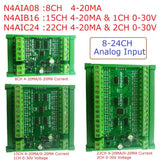 DC 7-25V 8 Channel 4-20MA To RS485 Current Analog Input Collector MODBUS RTU Board For PT100 K Thermocouple Pressure Sensor