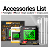 Magnetic Digital Angle Finder ANENG RN03 Laser Inclinometer Rechargeable USB Protractor Level Angle Ruler Angle Measurement