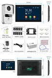 1080P 10 Inch 7" Touch Screen Wifi Video Doorbell, Smart TUYA Home Video Intercom 32G Card Rceord Kit Monitor ID Unlcok 2 Wire